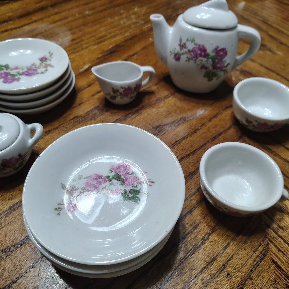 Another 15 Piece Floral  Mini Tea Set - Picture 2 of 7